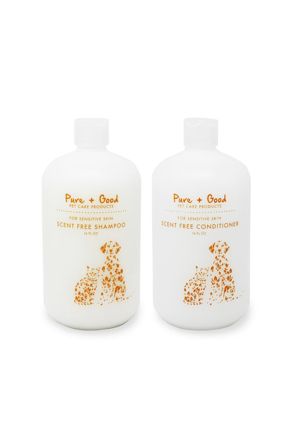 Pure + Good Pet Scent Free Shampoo & Conditioner Set